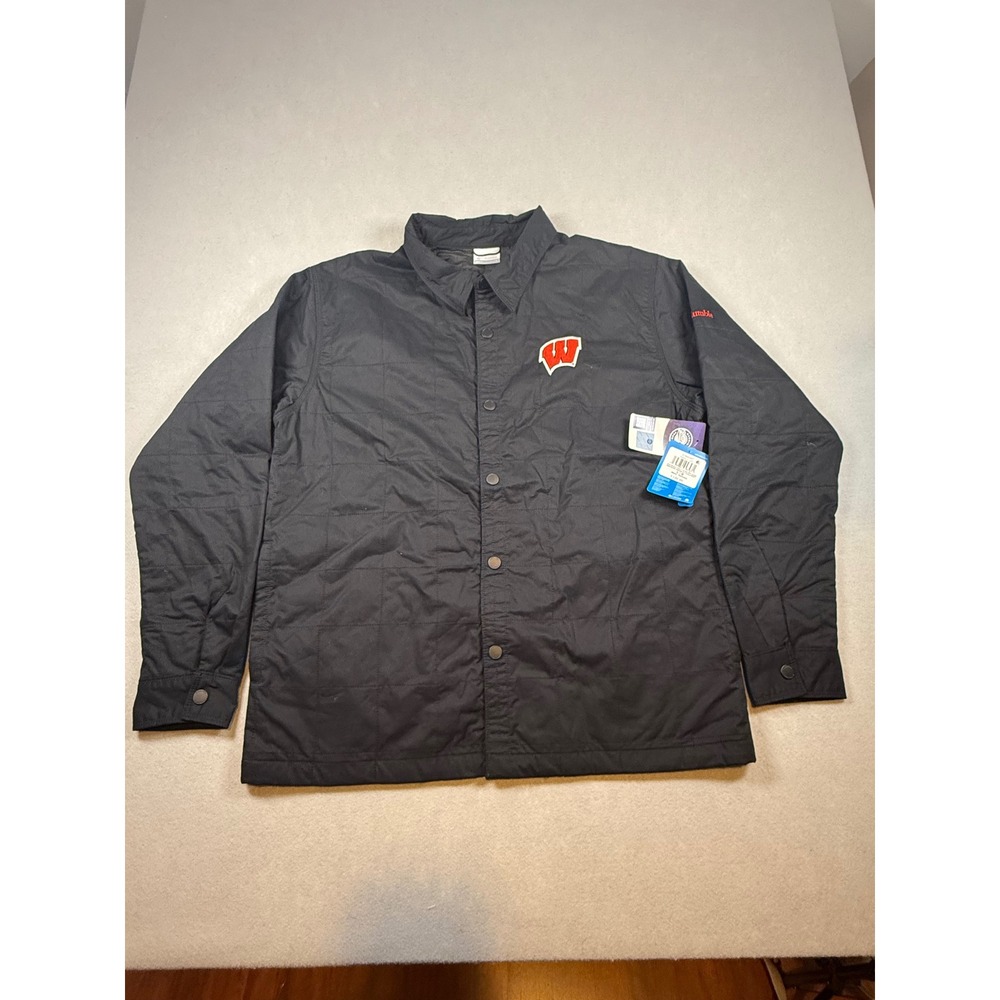 Columbia Wisconsin Badgers Campus Roam Quilted Shirt Jacket Black XM9412-037 L